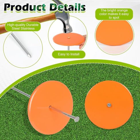10Pack Low Profile Survey Stakes Stainless Steel Heavy Duty Survey Markers Stakes Low Profile Survey Markers Property Line Markers Property Markers for Property Line Ground Septic Tank Markers (10) in Saudi Arabia