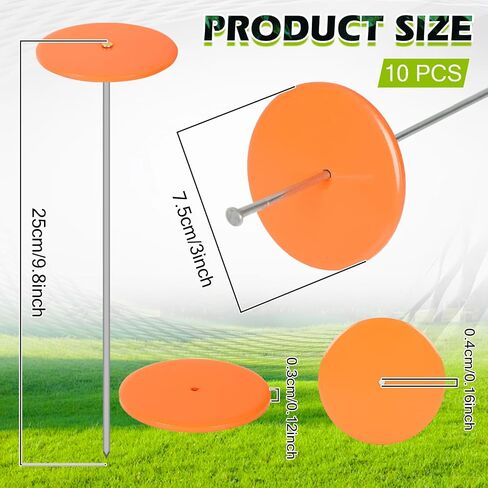 10Pack Low Profile Survey Stakes Stainless Steel Heavy Duty Survey Markers Stakes Low Profile Survey Markers Property Line Markers Property Markers for Property Line Ground Septic Tank Markers (10) in Saudi Arabia