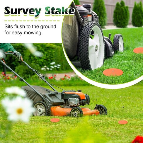 10Pack Low Profile Survey Stakes Stainless Steel Heavy Duty Survey Markers Stakes Low Profile Survey Markers Property Line Markers Property Markers for Property Line Ground Septic Tank Markers (10) in Saudi Arabia