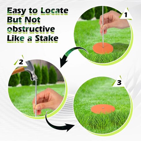 10Pack Low Profile Survey Stakes Stainless Steel Heavy Duty Survey Markers Stakes Low Profile Survey Markers Property Line Markers Property Markers for Property Line Ground Septic Tank Markers (10) in Saudi Arabia