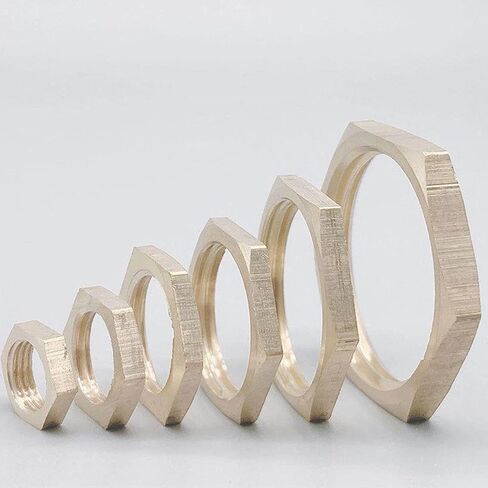 Qinlu-Brass Connector Hose Fitting Brass Hex Lock Nuts Pipe Fitting M10 M12 1/8" 1/4" 3/8" 1/2" 3/4" 1" BSP Female Thread Hexagonal Shank Cap, Corrosion Resistance(M12x1) in Saudi Arabia