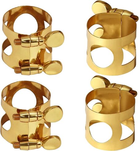2Pcs Silver Alto Sax Ligature Alto Saxophone Ligature, Bass Clarinet Ligatures Saxophone Accessories Fastener for Music Mouthpiece Instrument in Saudi Arabia