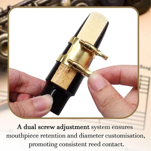 2Pcs Silver Alto Sax Ligature Alto Saxophone Ligature, Bass Clarinet Ligatures Saxophone Accessories Fastener for Music Mouthpiece Instrument in Saudi Arabia