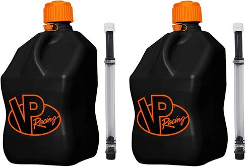 VP Racing 5.5 جالون مربع V-Twin Motorsport Container W/ 14 Inch Deluxe Piller Hose Cable Cabled Troped-Trimmed Cap والرقبة لختم أكثر تشددًا (2 عبوة) in Saudi Arabia