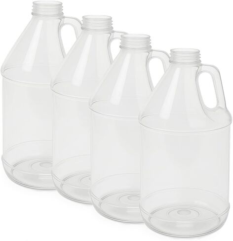 4pack 1 Gallon Plastic Jug - Leak-Resistant Oil Recycle Container, BPA Free HDPE Plastic Jugs, Empty water liquid Polyethylene plastic carboy, Empty Water Jug for Liquid Storage No Lid/Cap in Saudi Arabia