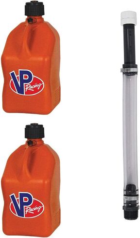 VP Racing Fuels 3572 + 3044B 5 Gallon Square Motorsport Utility Contiler Orange W/ 14 "خرطوم قياسي (2 عبوة) in Saudi Arabia