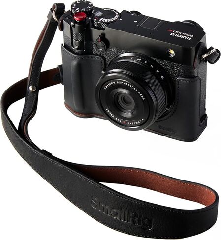 طقم علبة الجلود SmallRig GFX100RF لـ Fujifilm ، بما في ذلك علبة جلدية مع لوحة إبهام الخشب الخلفي وحزام الكتف وقبعة زر مصراع مقعر ، مريحة وحماية (أسود) -5267 in Kuwait