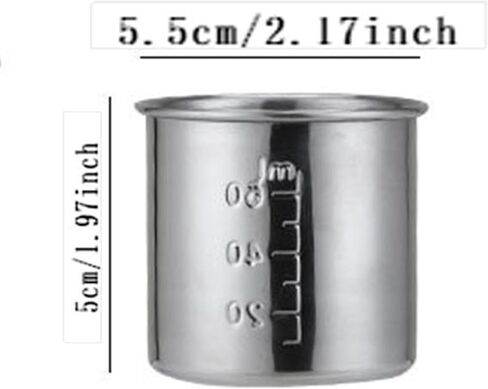 Generic Medicine Cup Hospital Practical Stainless Steel Multi Purpose Stainless Steel Medicine Cup for Party Kitchen Bar Restaurant, as described, 120 ml in Kuwait