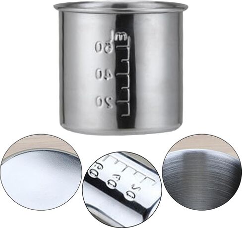 Generic Medicine Cup Hospital Practical Stainless Steel Multi Purpose Stainless Steel Medicine Cup for Party Kitchen Bar Restaurant, as described, 120 ml in Kuwait