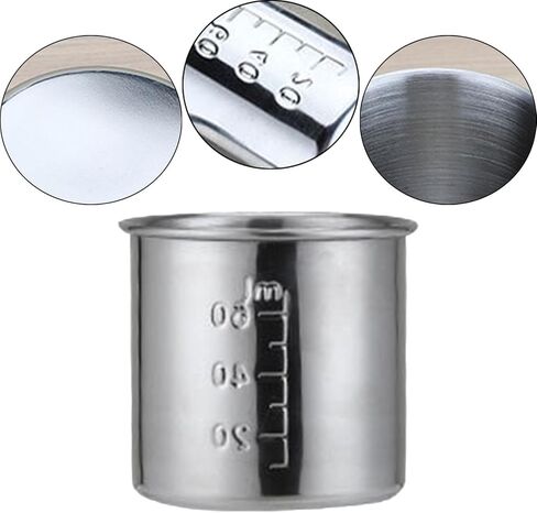 Generic Medicine Cup Hospital Practical Stainless Steel Multi Purpose Stainless Steel Medicine Cup for Party Kitchen Bar Restaurant, as described, 120 ml in Kuwait