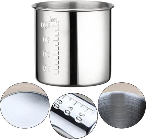 Generic Medicine Cup Hospital Practical Stainless Steel Multi Purpose Stainless Steel Medicine Cup for Party Kitchen Bar Restaurant, as described, 120 ml in Kuwait