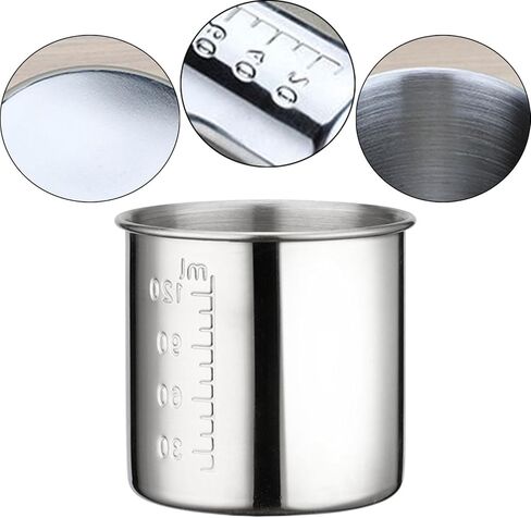 Generic Medicine Cup Hospital Practical Stainless Steel Multi Purpose Stainless Steel Medicine Cup for Party Kitchen Bar Restaurant, as described, 120 ml in Kuwait