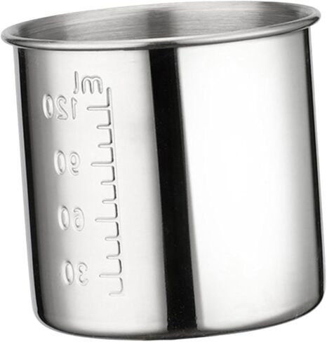 Generic Medicine Cup Hospital Practical Stainless Steel Multi Purpose Stainless Steel Medicine Cup for Party Kitchen Bar Restaurant, as described, 120 ml in Kuwait