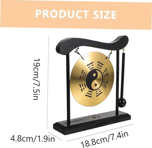 PRETYZOOM Gong Stand Mallet Chinese Dragon Decorations Desktop Gong Instrument Home Decor in Kuwait