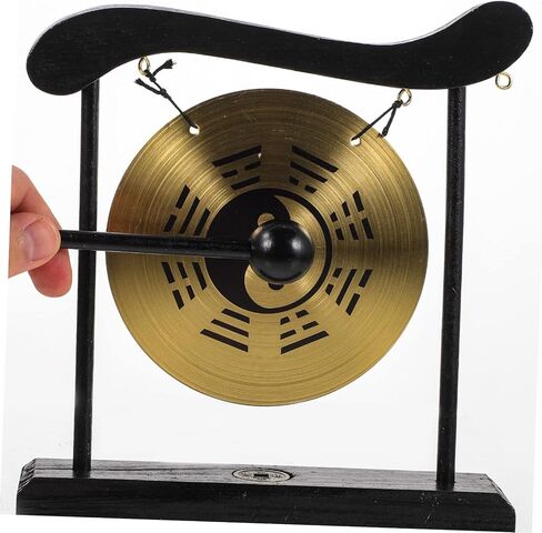PRETYZOOM Gong Stand Mallet Chinese Dragon Decorations Desktop Gong Instrument Home Decor in Kuwait