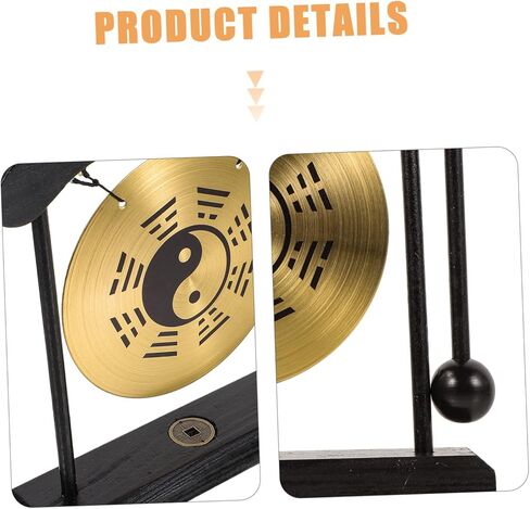 PRETYZOOM Gong Stand Mallet Chinese Dragon Decorations Desktop Gong Instrument Home Decor in Kuwait