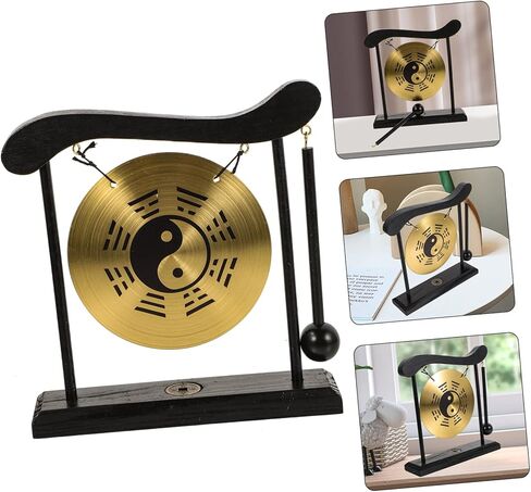 PRETYZOOM Gong Stand Mallet Chinese Dragon Decorations Desktop Gong Instrument Home Decor in Kuwait