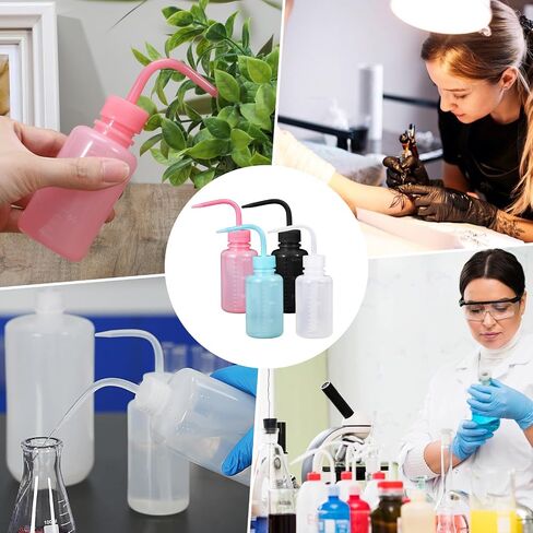 4pcs Tattoo Wash Bottle,Wash Bottles Squeeze for Lab,150 ml/5 oz Tattoo Squeeze Bottle with Narrow Mouth and Scale Labels,Succulent Squirt Bottles for Plant Flower Succulent Watering,4 Colors in Saudi Arabia