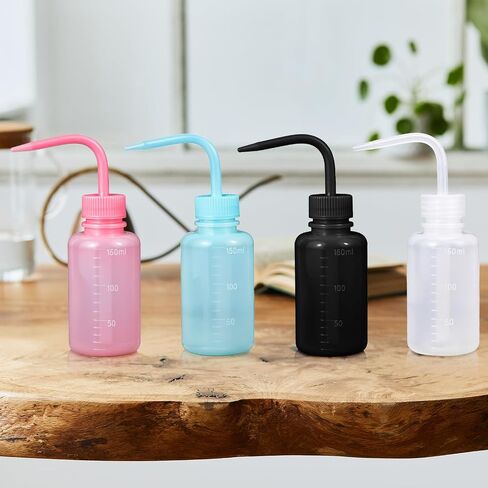 4pcs Tattoo Wash Bottle,Wash Bottles Squeeze for Lab,150 ml/5 oz Tattoo Squeeze Bottle with Narrow Mouth and Scale Labels,Succulent Squirt Bottles for Plant Flower Succulent Watering,4 Colors in Saudi Arabia