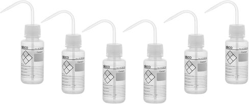 EISCO 2PK Chemical Wash Bottle, Blank Labels, 250ml - Wide Mouth, Self Venting, Low Density Polyethylene - Performance Plastics Labs in Saudi Arabia