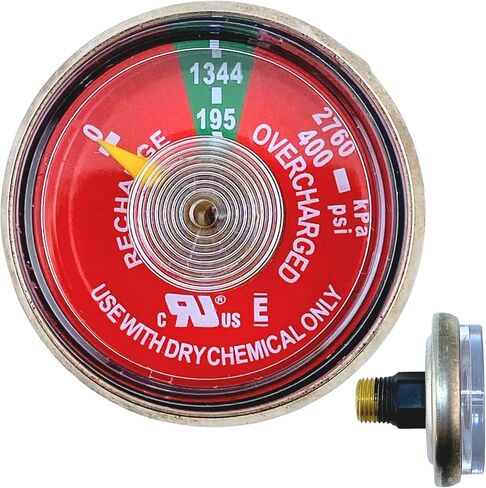 100 PSI مقياس ضغط لطفايات حريق المياه المحمولة | يناسب Amerex ، Ansul ، Badger | 1/8 "مؤشر ترابط NPT | جسم الفولاذ المقاوم للصدأ ، قرص واضح | جزء استبدال | 1 حزمة in Kuwait