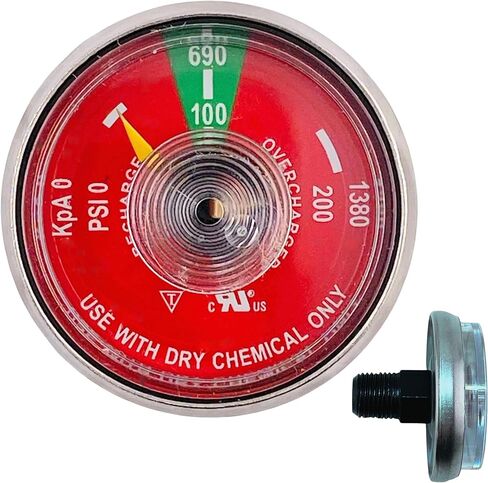 100 PSI مقياس ضغط لطفايات حريق المياه المحمولة | يناسب Amerex ، Ansul ، Badger | 1/8 "مؤشر ترابط NPT | جسم الفولاذ المقاوم للصدأ ، قرص واضح | جزء استبدال | 1 حزمة in Kuwait