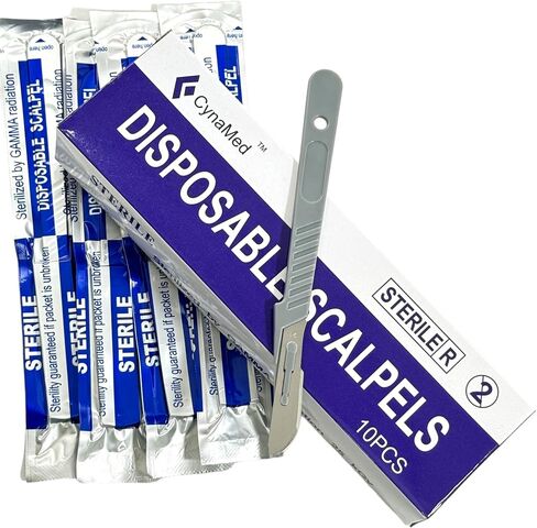 10 Sterile Disposable Scalpels for Craft, Dermaplaining, Dermatology, Laboratory, Biology, Dissection, Dental, Veterinary & More (#21) (1) in Saudi Arabia