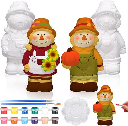 شوهد 2 حزمة الشتاء gnomes جاهزة لطلاء تماثيل جنوم الخاصة بك 4 '' DIY الشتاء التماثيل الخزف غير مصبوغ مجموعة الخزف الفار in Kuwait