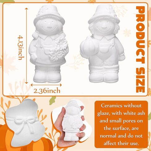 شوهد 2 حزمة الشتاء gnomes جاهزة لطلاء تماثيل جنوم الخاصة بك 4 '' DIY الشتاء التماثيل الخزف غير مصبوغ مجموعة الخزف الفار in Kuwait