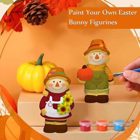 شوهد 2 حزمة الشتاء gnomes جاهزة لطلاء تماثيل جنوم الخاصة بك 4 '' DIY الشتاء التماثيل الخزف غير مصبوغ مجموعة الخزف الفار in Kuwait