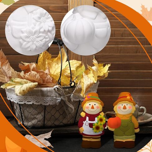 شوهد 2 حزمة الشتاء gnomes جاهزة لطلاء تماثيل جنوم الخاصة بك 4 '' DIY الشتاء التماثيل الخزف غير مصبوغ مجموعة الخزف الفار in Kuwait