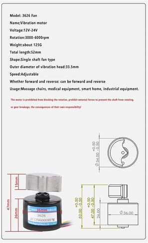 12V 24V 3000/6000 دورة في الدقيقة DC محرك الاهتزاز DC 3626 ترس كوكبي 5 خطوط قابلة للتعديل CW CCW محرك عزم الدوران العالي (24V 6000 دورة في الدقيقة) in Kuwait