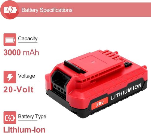 2 حزمة 6.0AH 20V بطاريات استبدال ليثيوم أيون متوافقة مع كبل البورتر 20V بطارية PCC681L PCC685L PCC680L PCC682L PCC600 PCC640 in Kuwait
