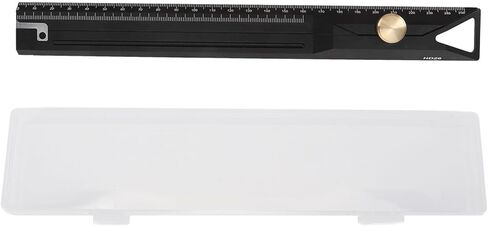 Aluminum Alloy Straight Ruler 25cm Professional Precision Measuring Tool for Woodworking Drawing and Drafting High Strength Durable Multifunctional Scale Ruler with Storage Box in Saudi Arabia