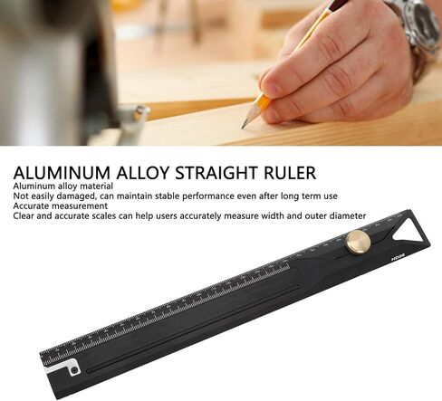 Aluminum Alloy Straight Ruler 25cm Professional Precision Measuring Tool for Woodworking Drawing and Drafting High Strength Durable Multifunctional Scale Ruler with Storage Box in Saudi Arabia