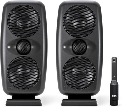 IK Multimedia iLoud MTM MKII White (Pair Plus ARC mic) Compact Studio Monitor with Built-in ARC Room Correction, Speaker Emulation, 100W Power in Saudi Arabia