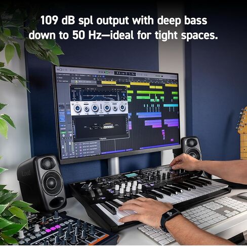 IK Multimedia iLoud MTM MKII White (Pair Plus ARC mic) Compact Studio Monitor with Built-in ARC Room Correction, Speaker Emulation, 100W Power in Saudi Arabia