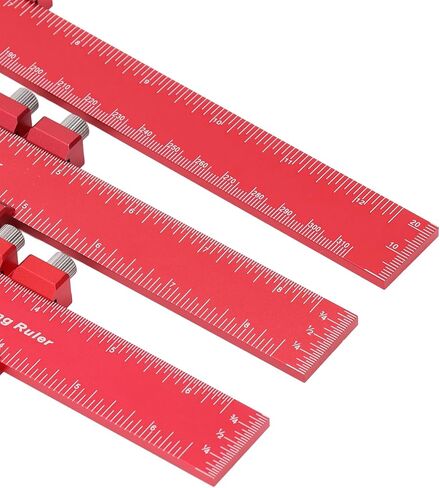 Pocket Ruler Set 6 8 12 Inch Woodworking Accurate Measuring Tool Aluminum Alloy Metal Slide Stop Adjustable Marking Ruler for Engineers and Woodworkers in Saudi Arabia