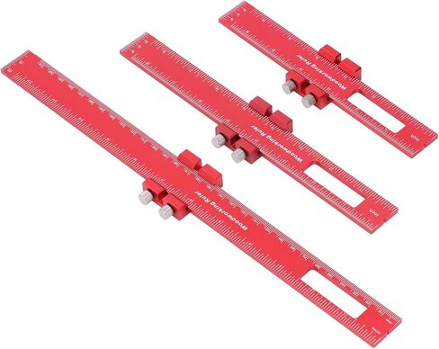 Pocket Ruler Set 6 8 12 Inch Woodworking Accurate Measuring Tool Aluminum Alloy Metal Slide Stop Adjustable Marking Ruler for Engineers and Woodworkers in Saudi Arabia
