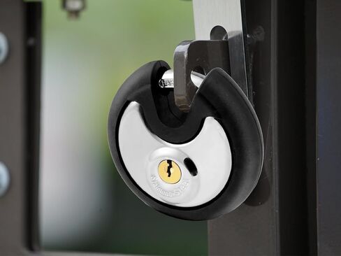 DAYGOS Outdoor Padlock for Storage Unit, Waterproof Stainless Steel Disc Lock with Rubber Bumper for Sheds,Gate and Fence, Heavy Duty Discus Keyed Pad Lock (3/8-Inch Shackle) in Kuwait