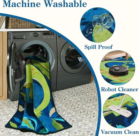 Livebox 5x7 سجادة لغرفة الأطفال ، سجادة ديناصور ناعمة قابلة للغسل لغرفة اللعب ، السجاد الأزرق غير القابل للانزلاق لغسل غرفة النوم ، رمي سجاد حيوانات السجاد لفصل الحضانة (الأزرق ، 5'x7 ') in Kuwait