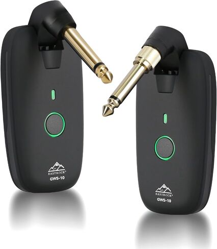 نظام الجيتار اللاسلكي في Eastrock ، مستقبل مرسل الغيتار اللاسلكي الرقمي UHF للقيثارات الكهربائية/لوحة المفاتيح ، بطارية 6 ساعات ، نطاق 100 قدم ، زمن انتقال منخفض ، أسود in Saudi Arabia