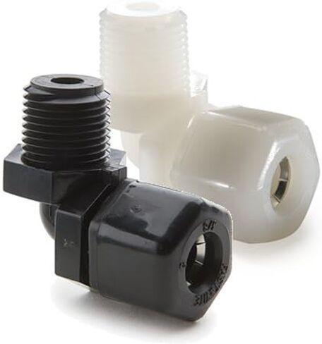 P10ME8-pk10 Fast & Tite Male Elbow Fitting, Polypropylene, 90 Degree Angle, 5/8" Compression Tube x 1/2" Male NPTF, Black (Pack of 10) in Saudi Arabia