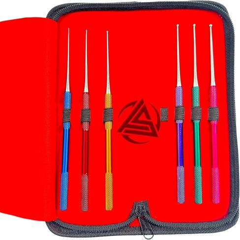 Snake Probes Kit - 6 Pieces - Ball Tip, Color-Coded Knurled Handles, Gender Detection Snake Probing Tools - Veterinary German Stainless Steel Instruments in Saudi Arabia