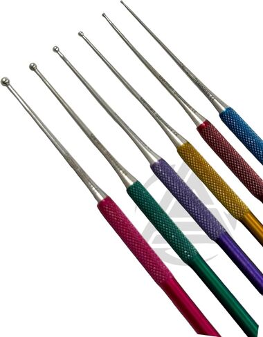 Snake Probes Kit - 6 Pieces - Ball Tip, Color-Coded Knurled Handles, Gender Detection Snake Probing Tools - Veterinary German Stainless Steel Instruments in Saudi Arabia