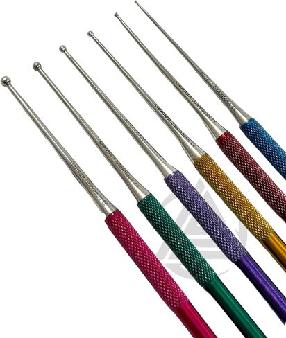 Snake Probes Kit - 6 Pieces - Ball Tip, Color-Coded Knurled Handles, Gender Detection Snake Probing Tools - Veterinary German Stainless Steel Instruments in Saudi Arabia