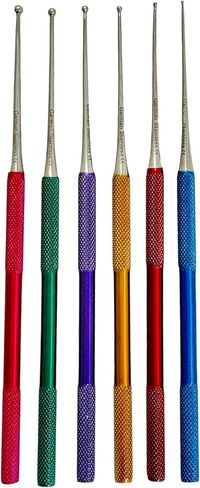 Snake Probes Kit - 6 Pieces - Ball Tip, Color-Coded Knurled Handles, Gender Detection Snake Probing Tools - Veterinary German Stainless Steel Instruments in Saudi Arabia