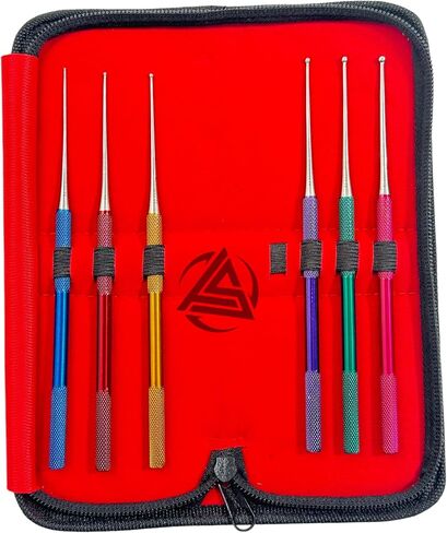 Snake Probes Kit - 6 Pieces - Ball Tip, Color-Coded Knurled Handles, Gender Detection Snake Probing Tools - Veterinary German Stainless Steel Instruments in Saudi Arabia