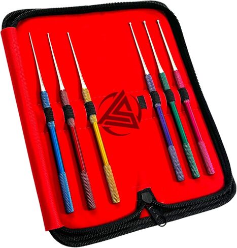 Snake Probes Kit - 6 Pieces - Ball Tip, Color-Coded Knurled Handles, Gender Detection Snake Probing Tools - Veterinary German Stainless Steel Instruments in Saudi Arabia