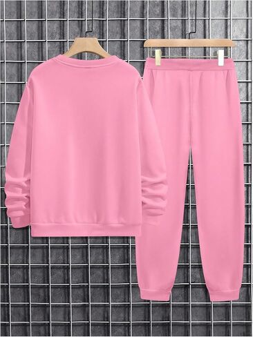 Men's 2 Piece Sweat Set Cartoon Bear Graphic Crewneck Sweatshirts Drawstring Jogger Sweatpants Outfits in Saudi Arabia